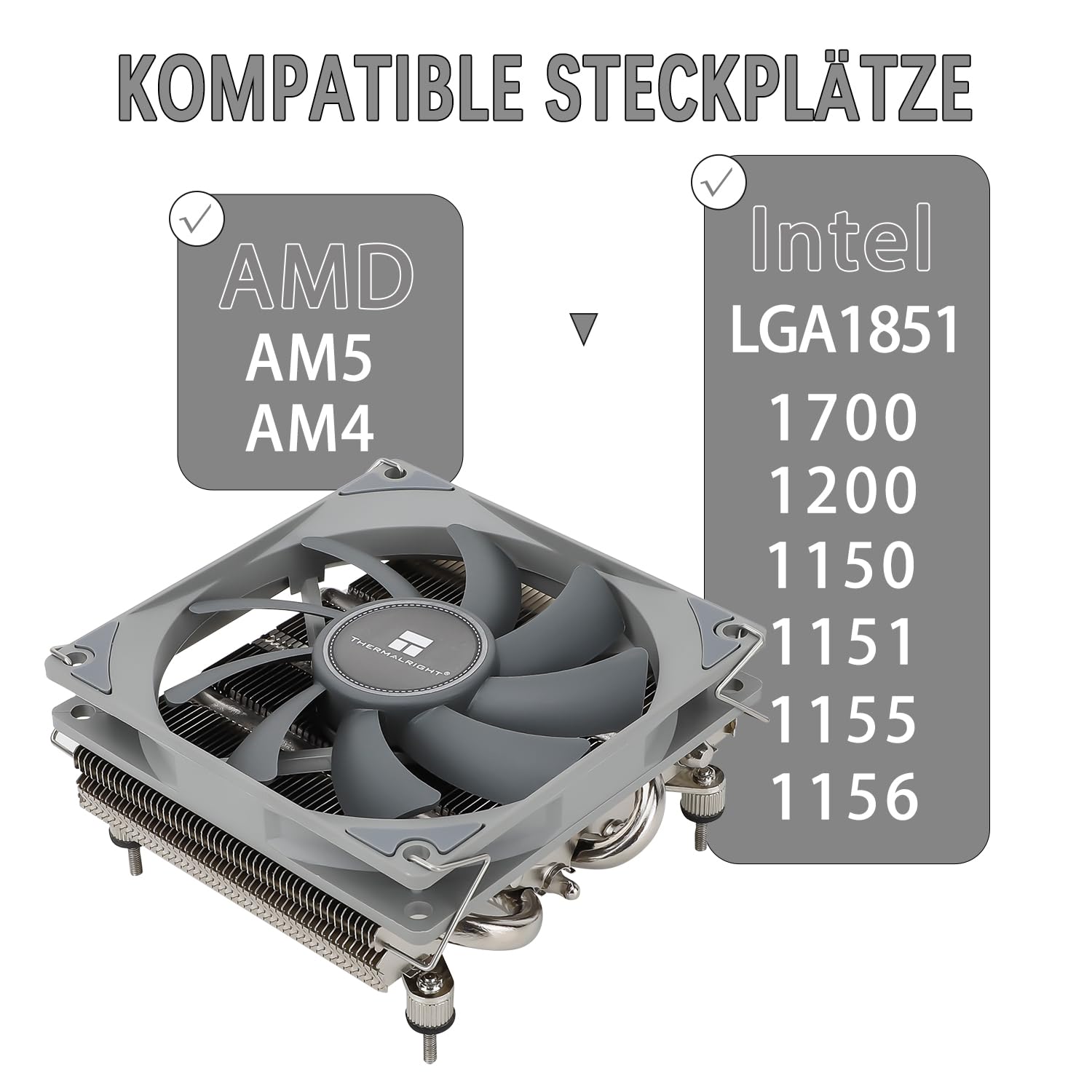 Thumbnail 3 de TR-Thermalright AXP90 X36 CPU-Kühler (Low Profile, 4 Heatpipes, 92 mm) für AM4/AM5 & Intel LGA 1851/1700