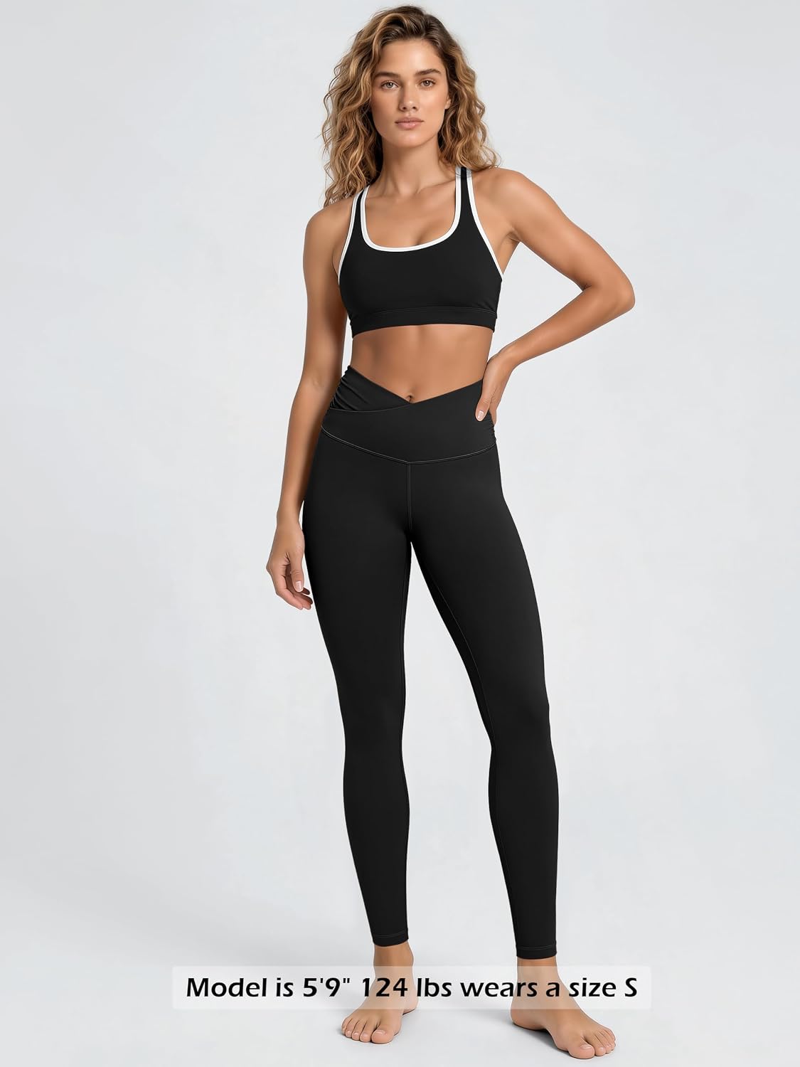 Thumbnail 4 de ODODOS Cross Waist Yoga Leggings 28" inseam