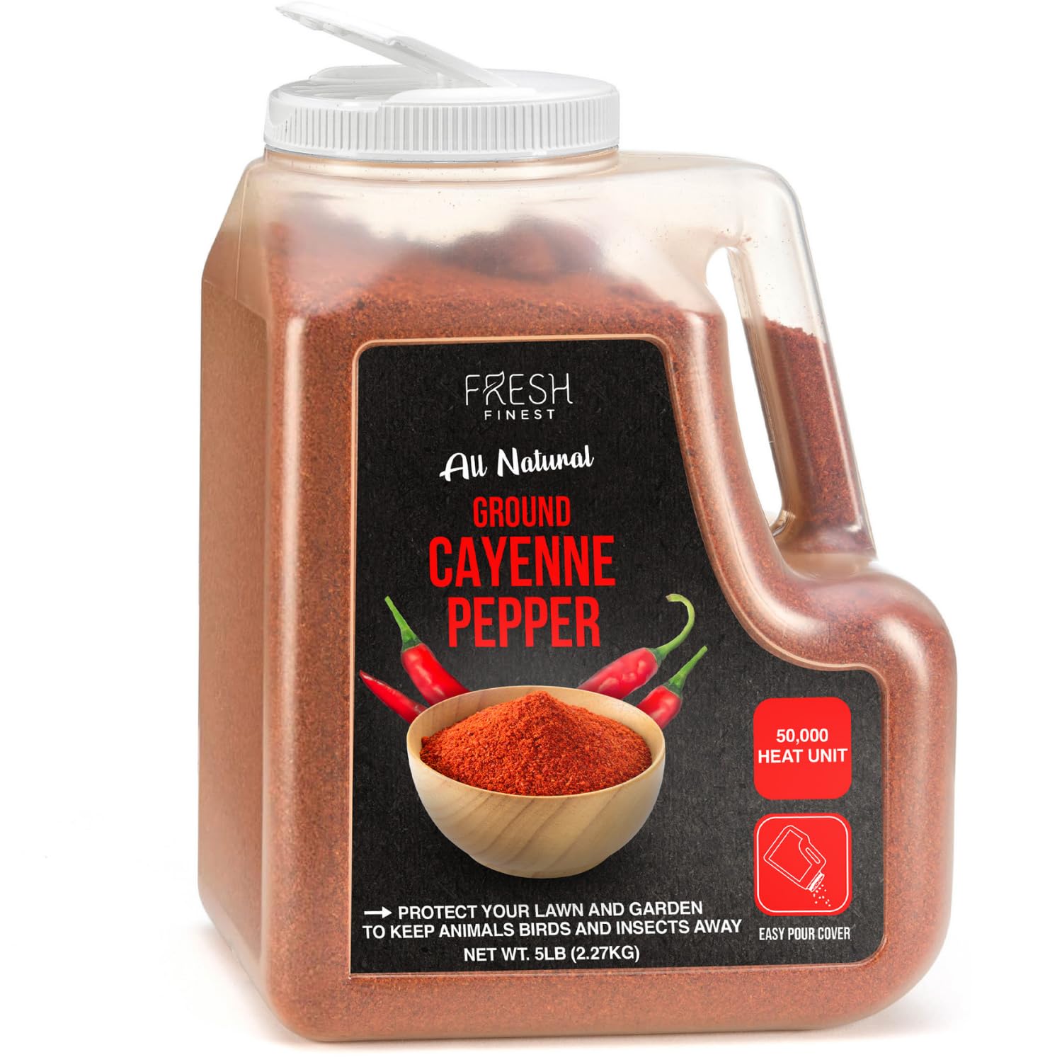 Detalle de Fresh Finest Cayenne Pepper Powder, 5 lb Bulk, 50,000 SHU