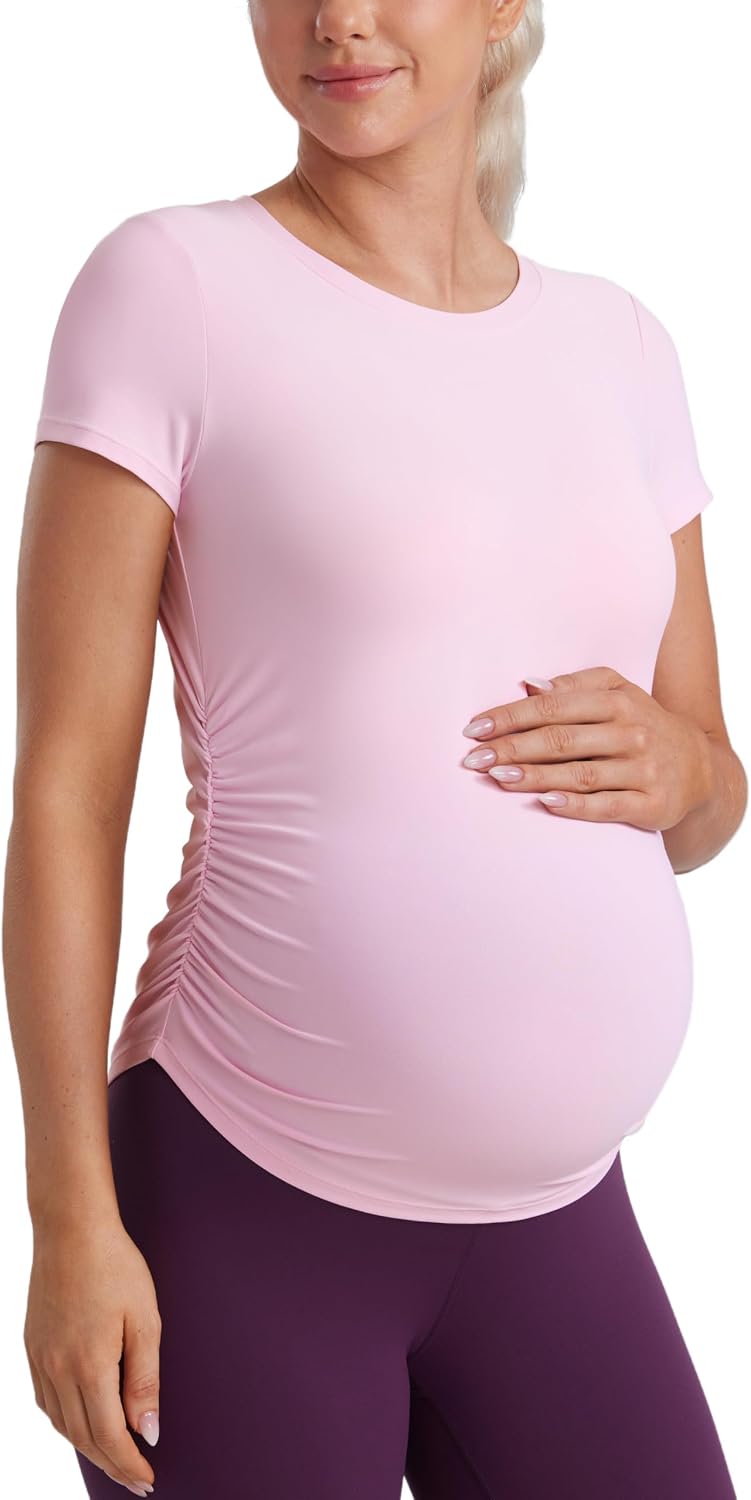 Detalle de CRZ YOGA Women's Cloudweight Maternity Side Ruched T-Shirt