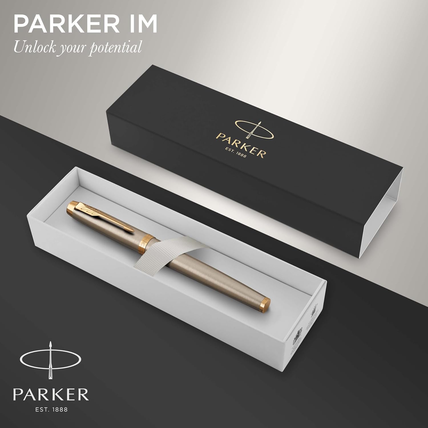 Detalle 2 de Parker IM Rollerball Pen in Brushed Metal with Fine Point Black Ink (Gift Box)