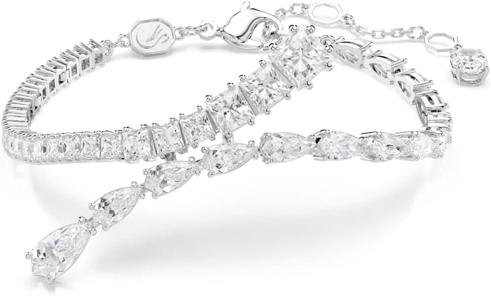 Thumbnail 5 de Swarovski Pulsera Tennis Matrix perla blanca, rodio 💍