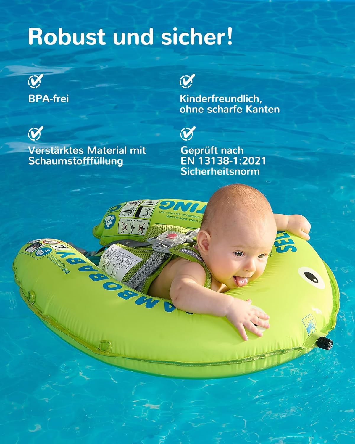 Thumbnail 2 de HECCEI Schwimmring Baby – Selbstaufblasbar, kompakt und sicher für Babys von 3–24 Monaten