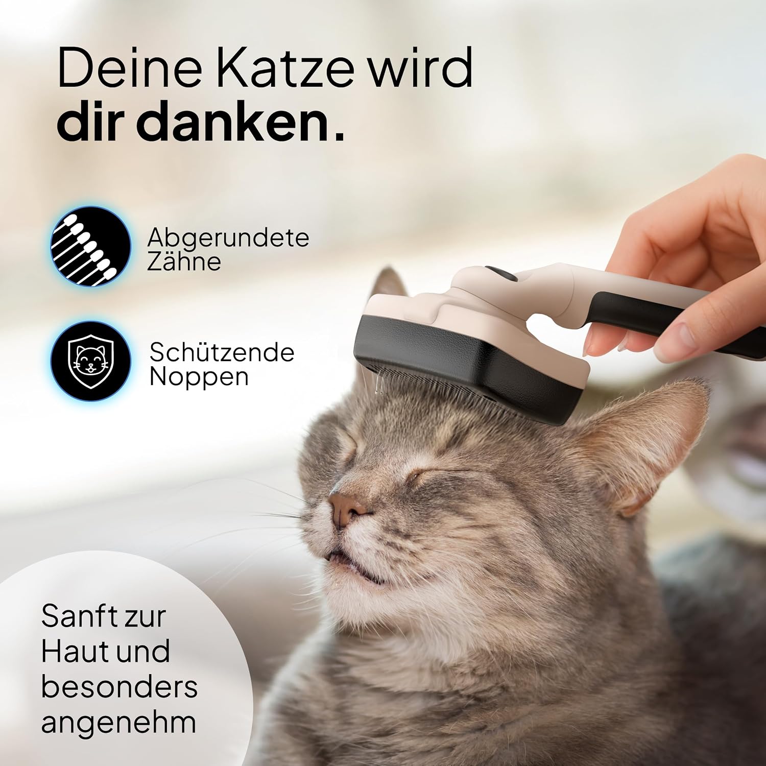 Detalle 2 de Pretty Paw Profi Katzenbürste Set 95% 🐾