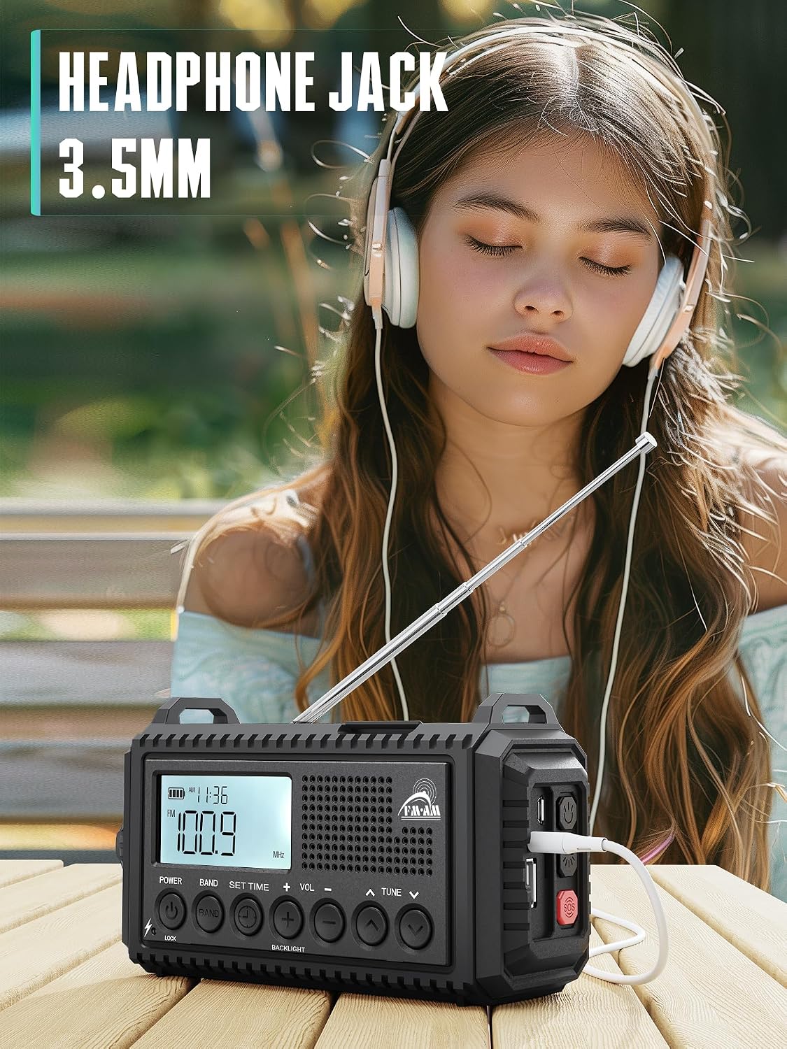 Thumbnail 6 de ROCAM 1009UItra Emergency Radio, 12,000 mAh Power Bank, Solar & Crank