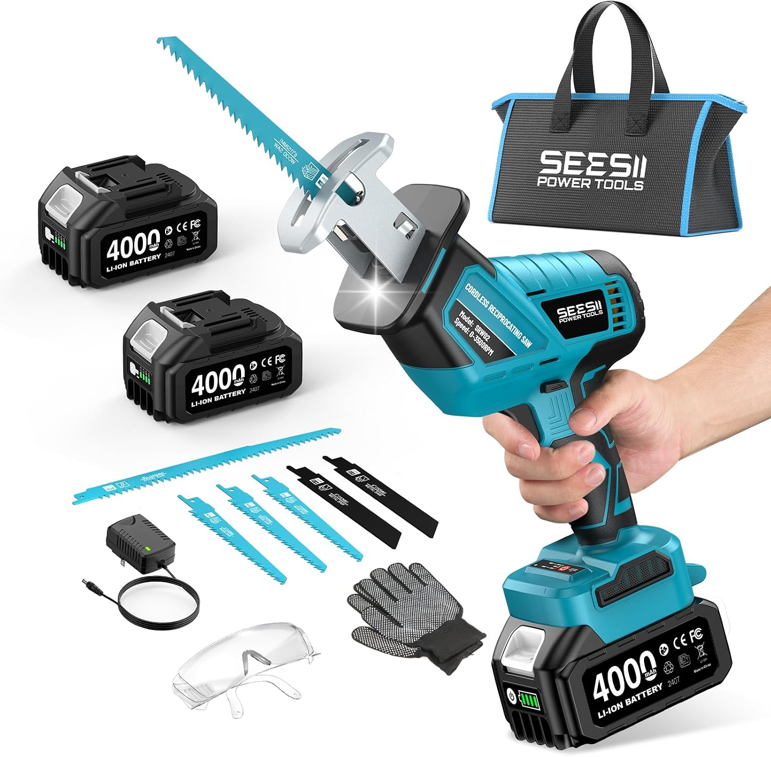 Detalle de SEESII Cordless Reciprocating Saw 4.0Ah
