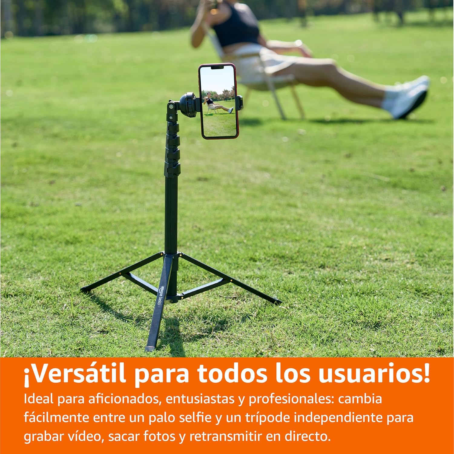 Thumbnail 5 de Amazon Basics Trípode 162 cm para teléfono