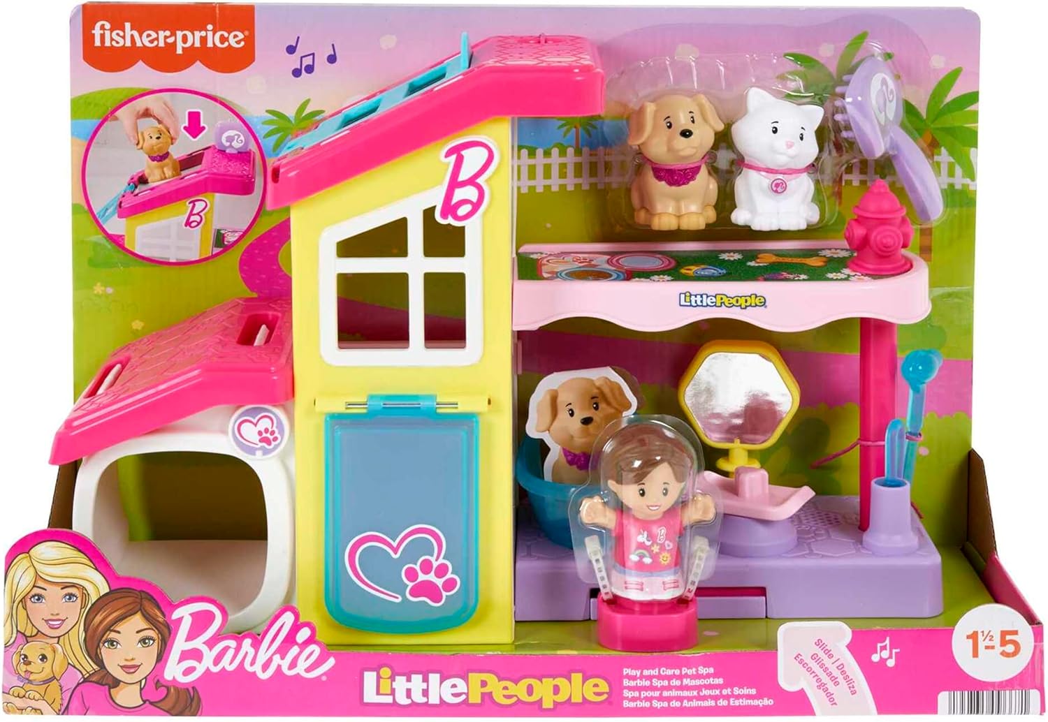 Thumbnail 6 de Fisher-Price Little People Barbie Toddler Play and Care Pet Spa Playset (HJW76)