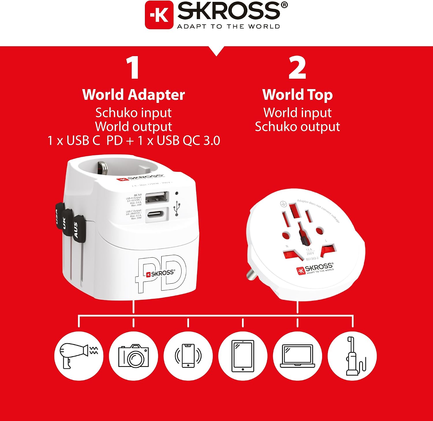Thumbnail 5 de Skross AC30PD caricabatterie USB 1750 W