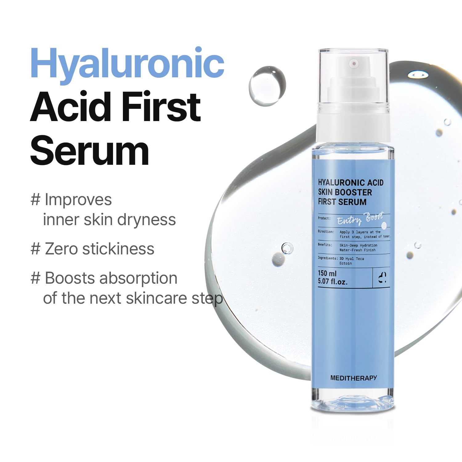 Thumbnail 1 de Meditherapy Hyaluronic Acid Serum XXL 150ml (5.07 fl.oz.) – Ultra Hydrating, Non-Sticky Anti-Aging Face Serum