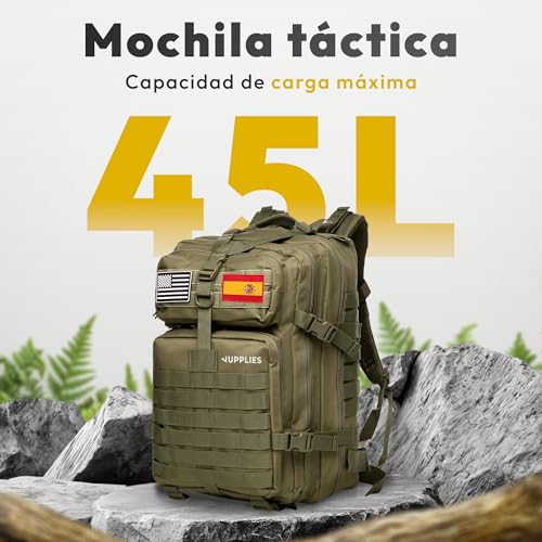 Detalle de JUPPLIES Mochila Táctica Militar 45L: resistente, modular y práctica para tus misiones