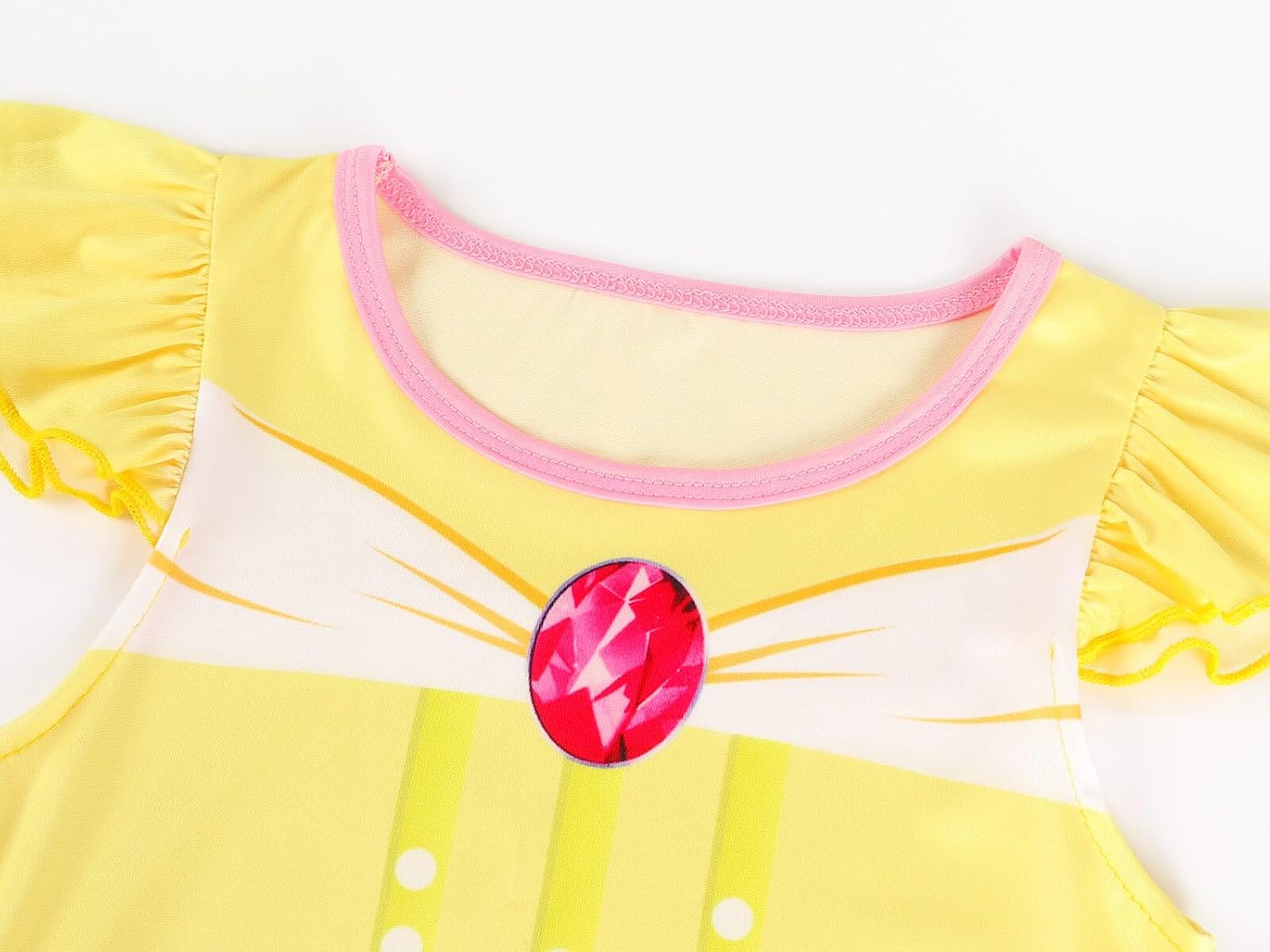 Detalle 2 de Girls' Princess Nightgown in Milk Silk Polyester