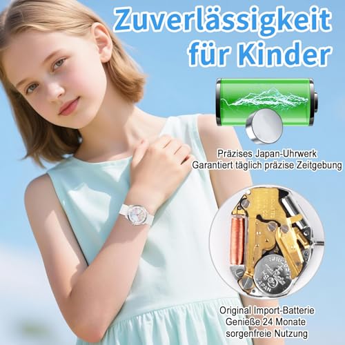 Thumbnail 3 de SOCICO Kinderuhr Analog Rainbow Weiß – Wasserdicht bis 50 m, Quarz, leicht ablesbar