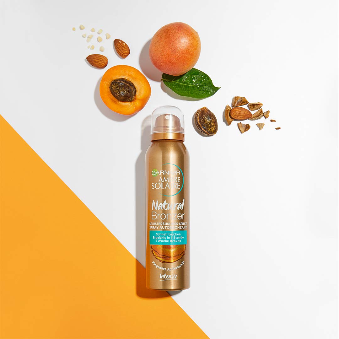 Thumbnail 1 de Garnier Ambre Solaire Natural Bronzer Selbstbräunungs-Spray für Gesicht & Körper, Aprikosen-Öl, 150 ml (Packung mit 2)