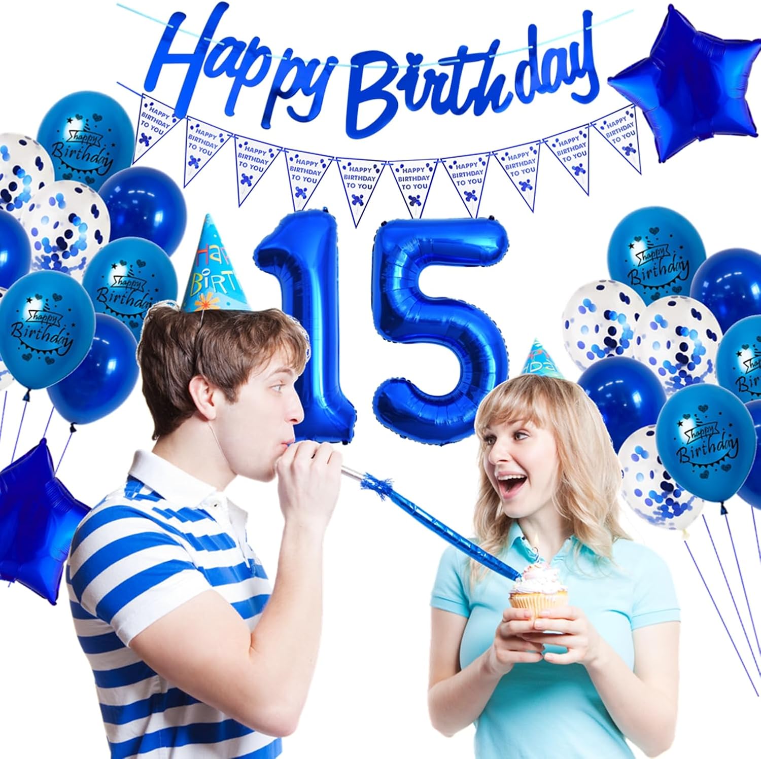 Thumbnail 5 de 70. Geburtstag Ballon Set Marineblau đ