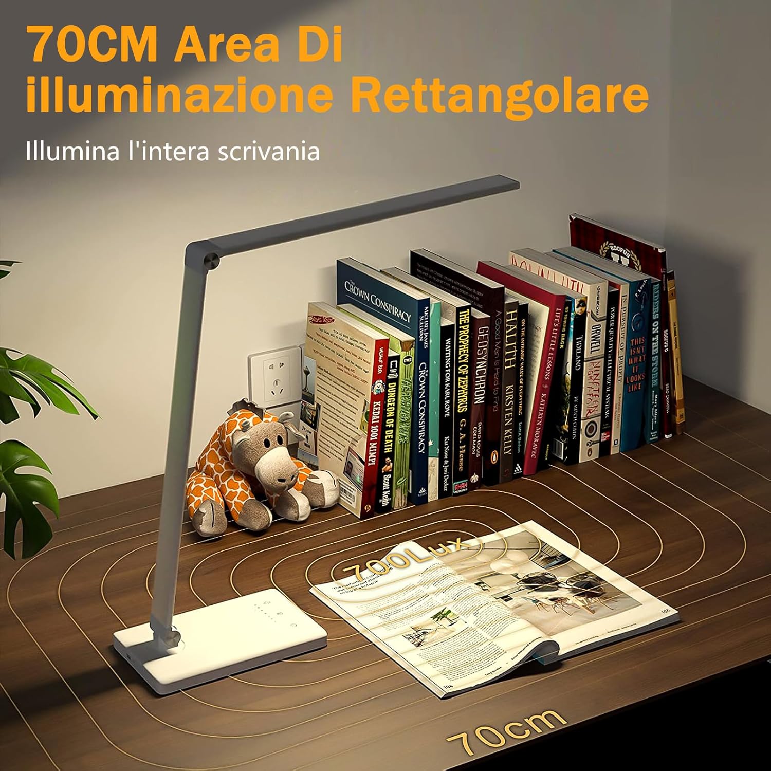 Detalle 2 de LENDOO Lampada da scrivania LED ricaricabile 10 livelli