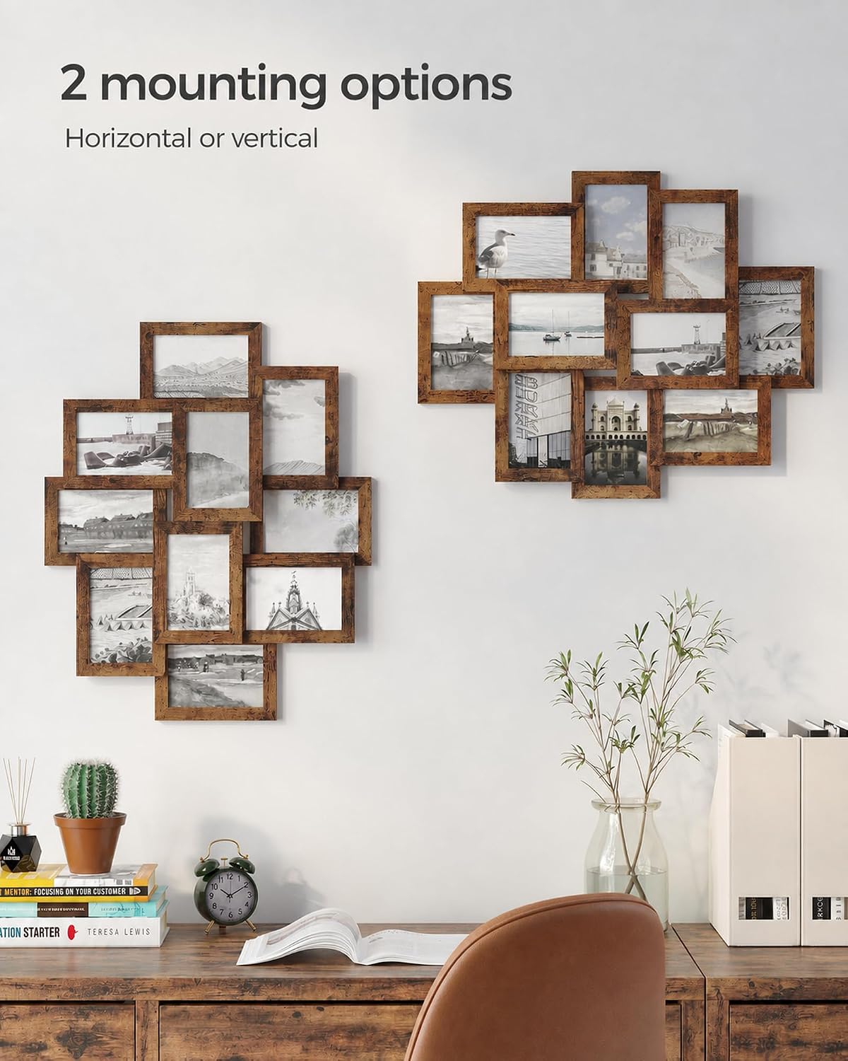 Detalle 2 de SONGMICS RPF020X01 collage frame 10×4x6 photos 🖼
