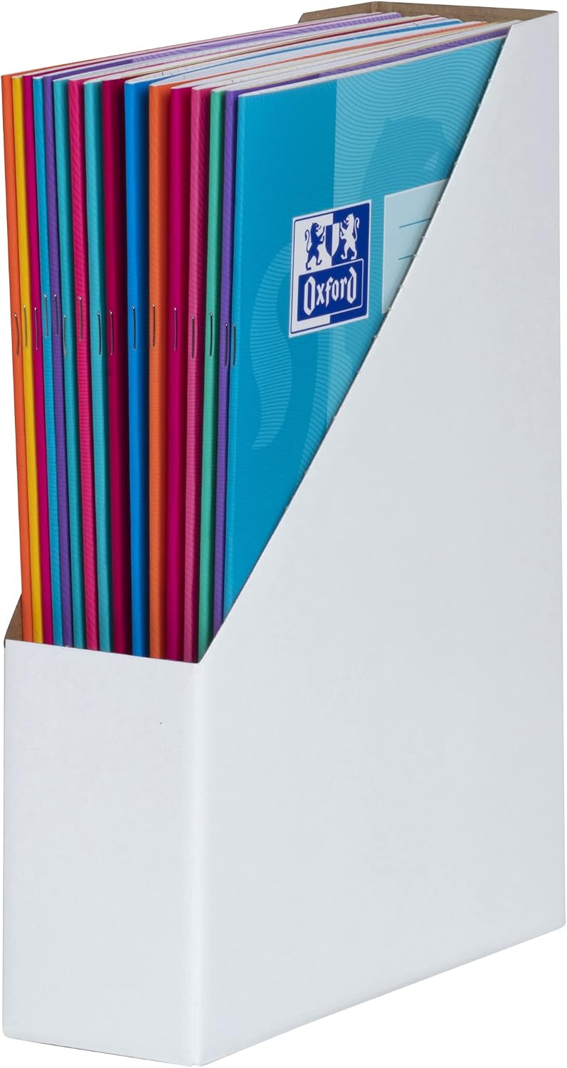 Detalle de LANDRÉ Stehsammler A4 – 5er-Pack, 7 cm Breite, Weiß, aus stabilem Karton