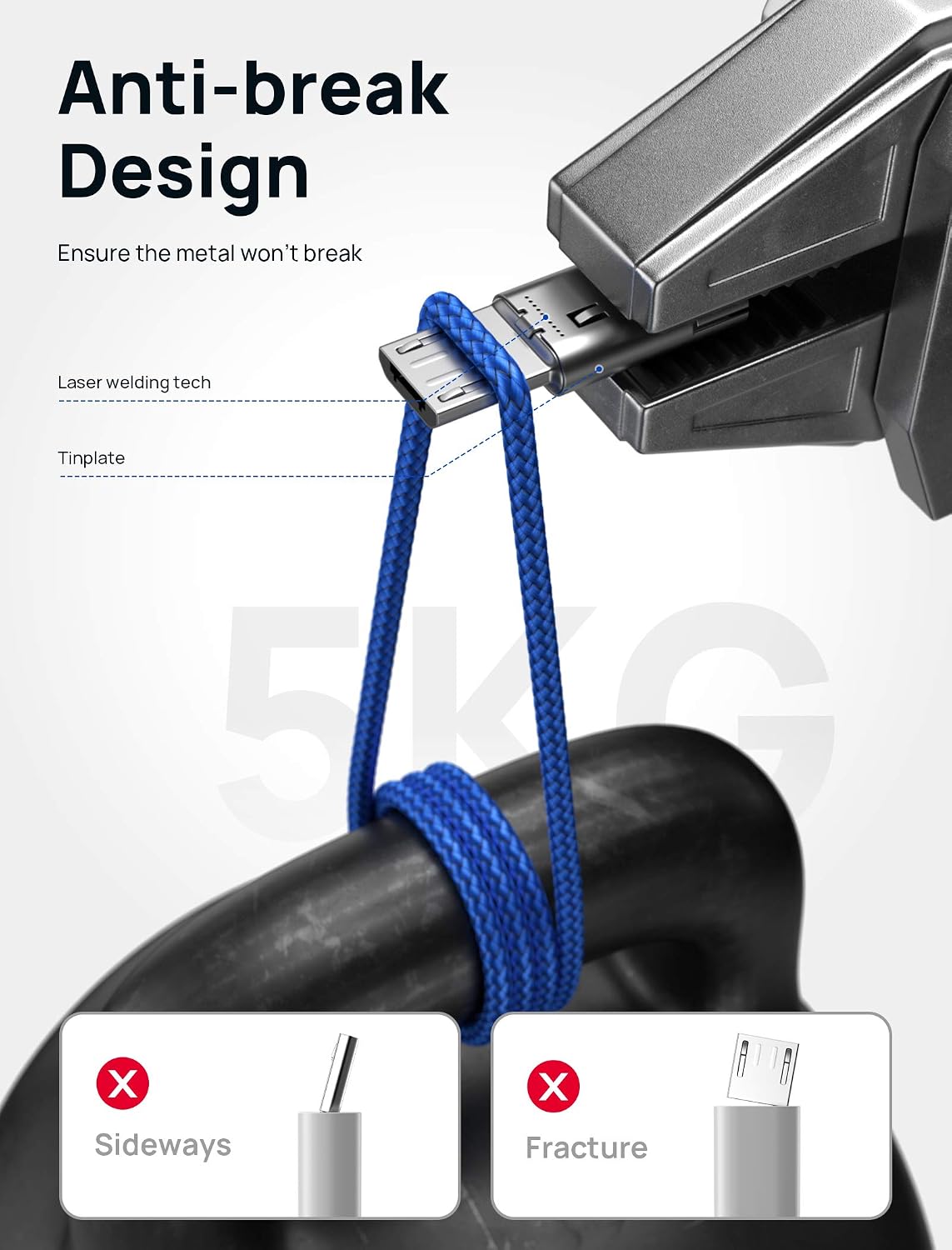 Thumbnail 4 de JSAUX Micro USB Cable 6.6FT 2-Pack