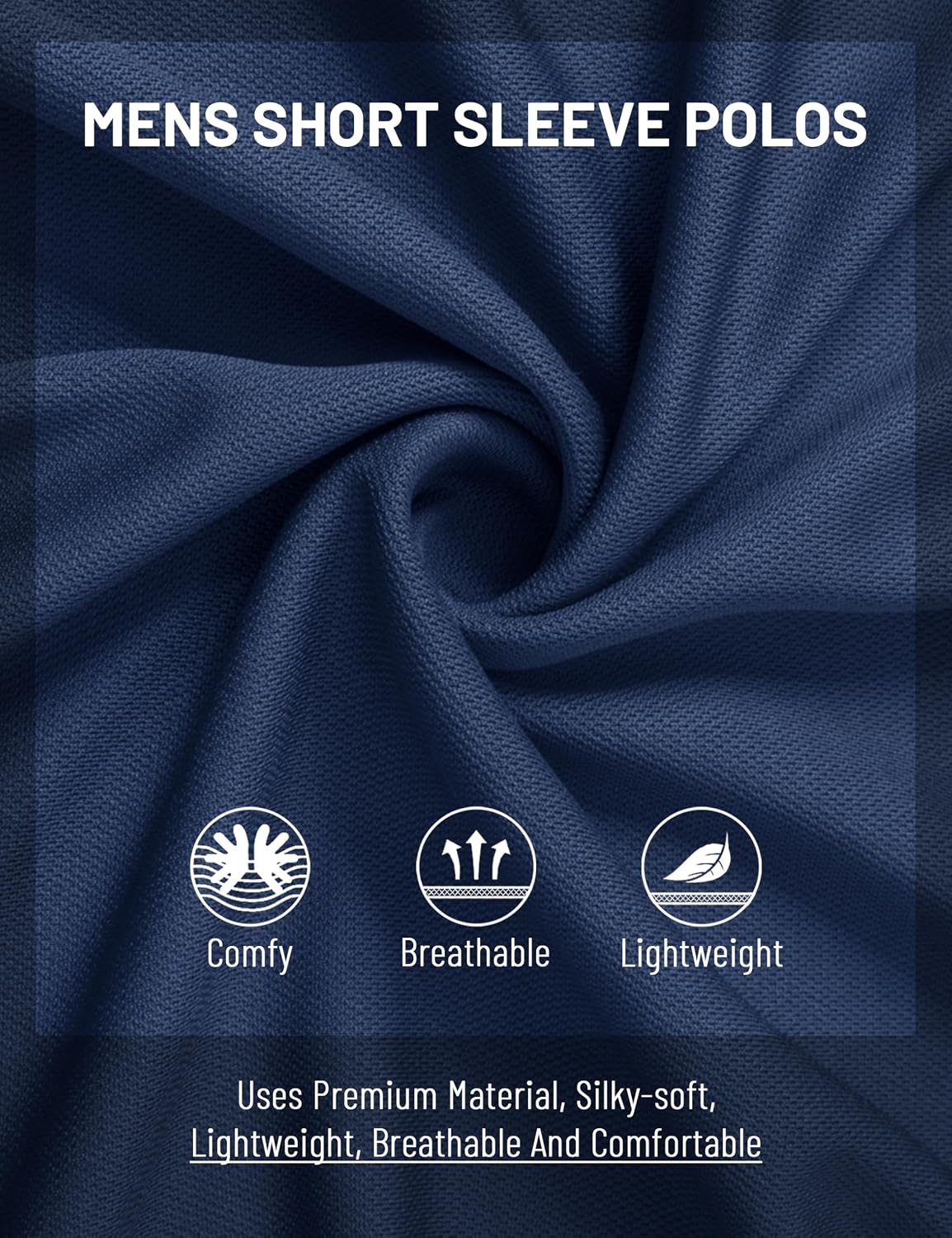 Detalle de MAGCOMSEN Men's Polo Shirts 3 Buttons: Quick-Dry Golf & Casual Polo