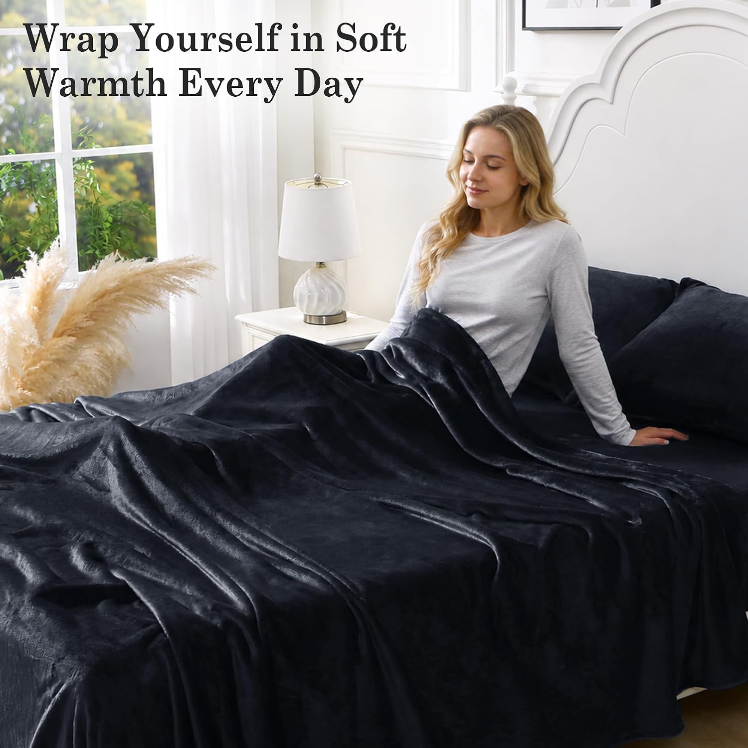 Thumbnail 6 de Viviland SHTDARKGREYQ Queen Fleece Sheet Set, 200 GSM, 15-Inch Pocket