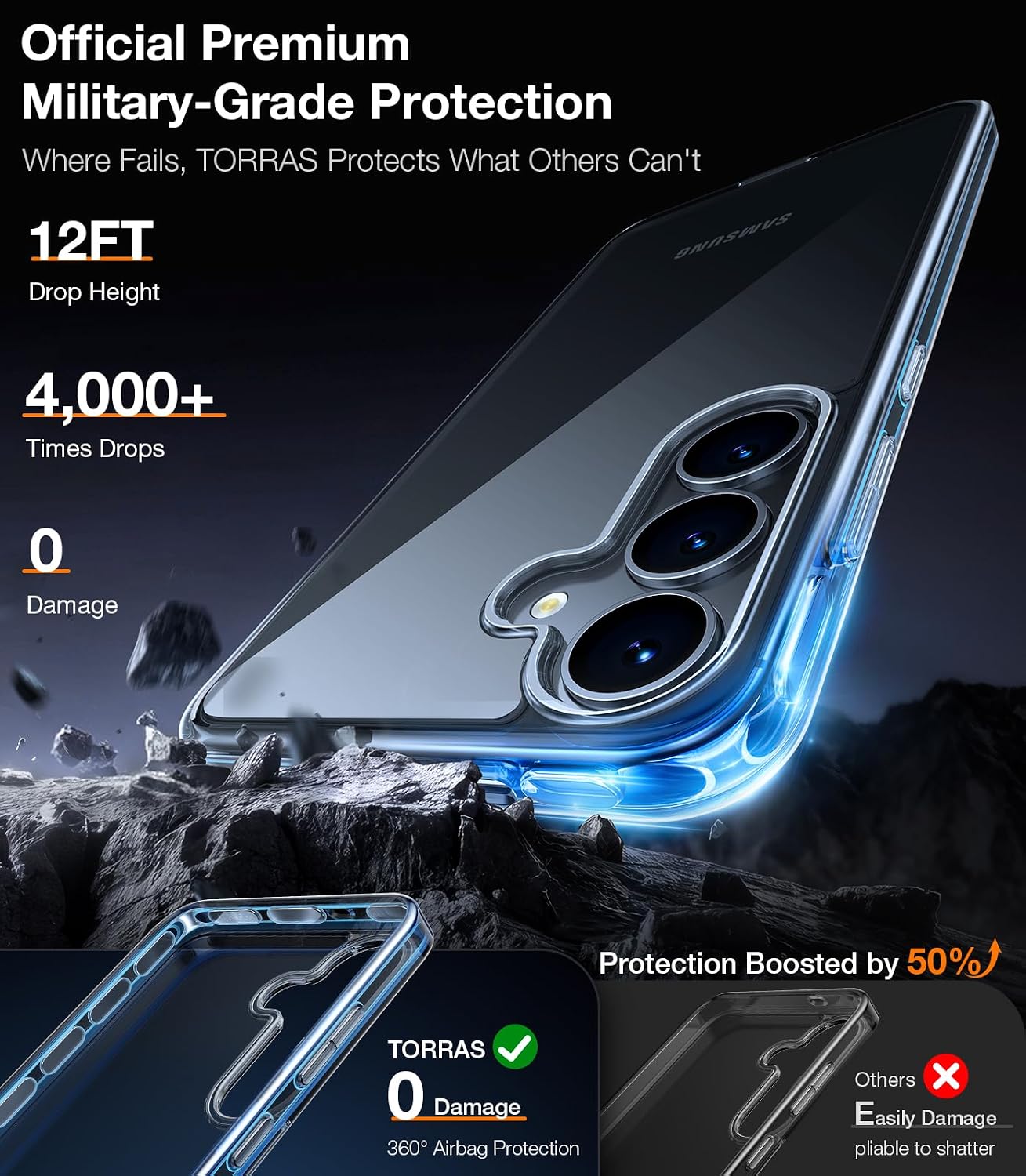 Thumbnail 1 de TORRAS Guardian Shockproof Samsung Galaxy S25 case 12FT