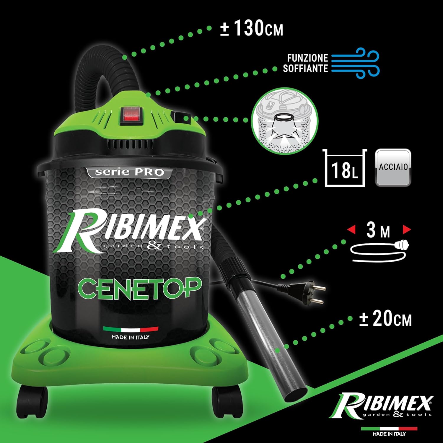Thumbnail 3 de Ribimex Aspiracenere elettrico PRCEN012 1200 W