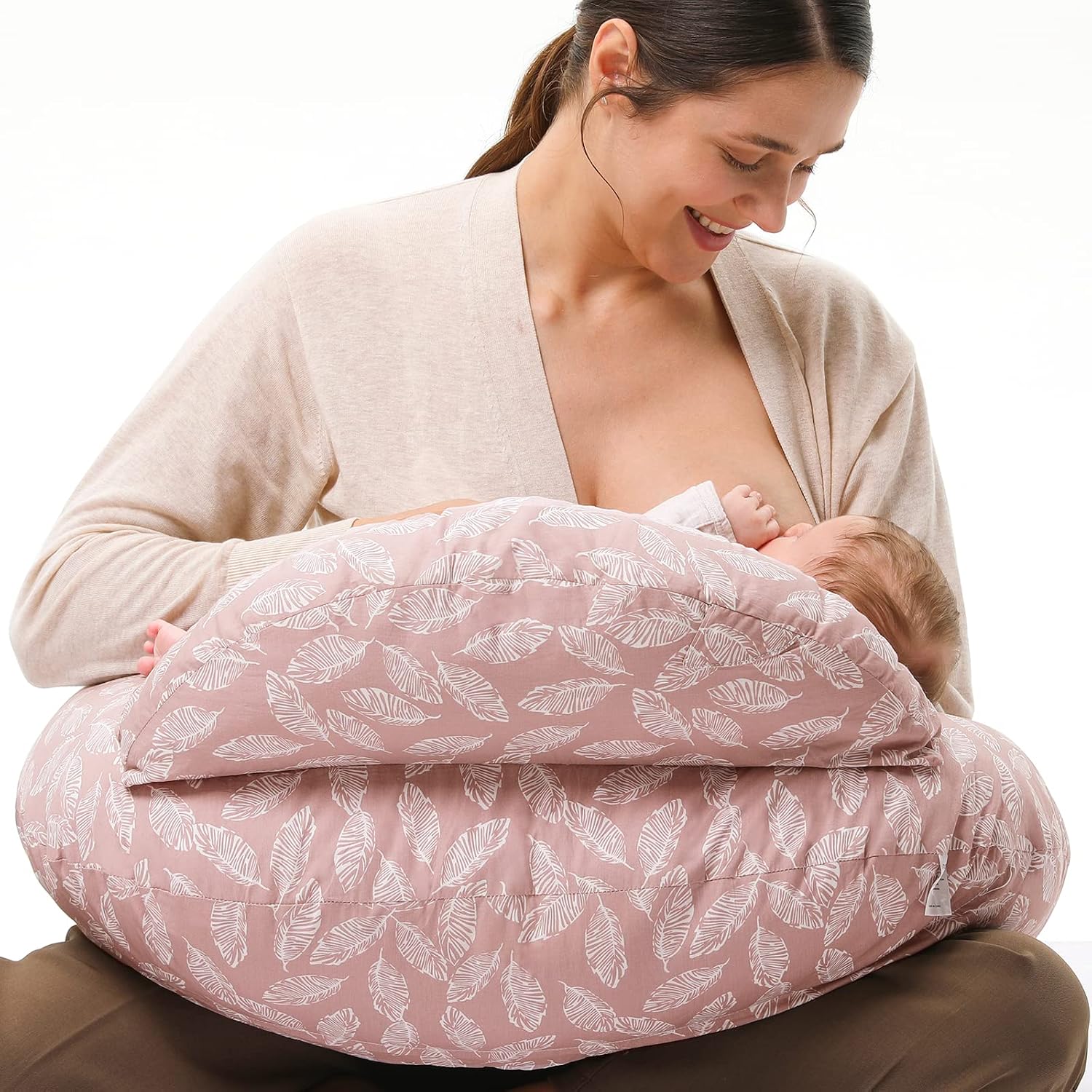 momcozy Nursing Pillow Ergonomic Support, Pink