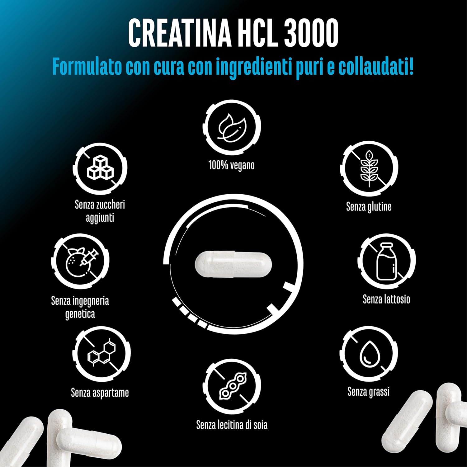 Thumbnail 3 de GEN GERMAN ELITE NUTRITION Creatine HCL 3000 mg capsule