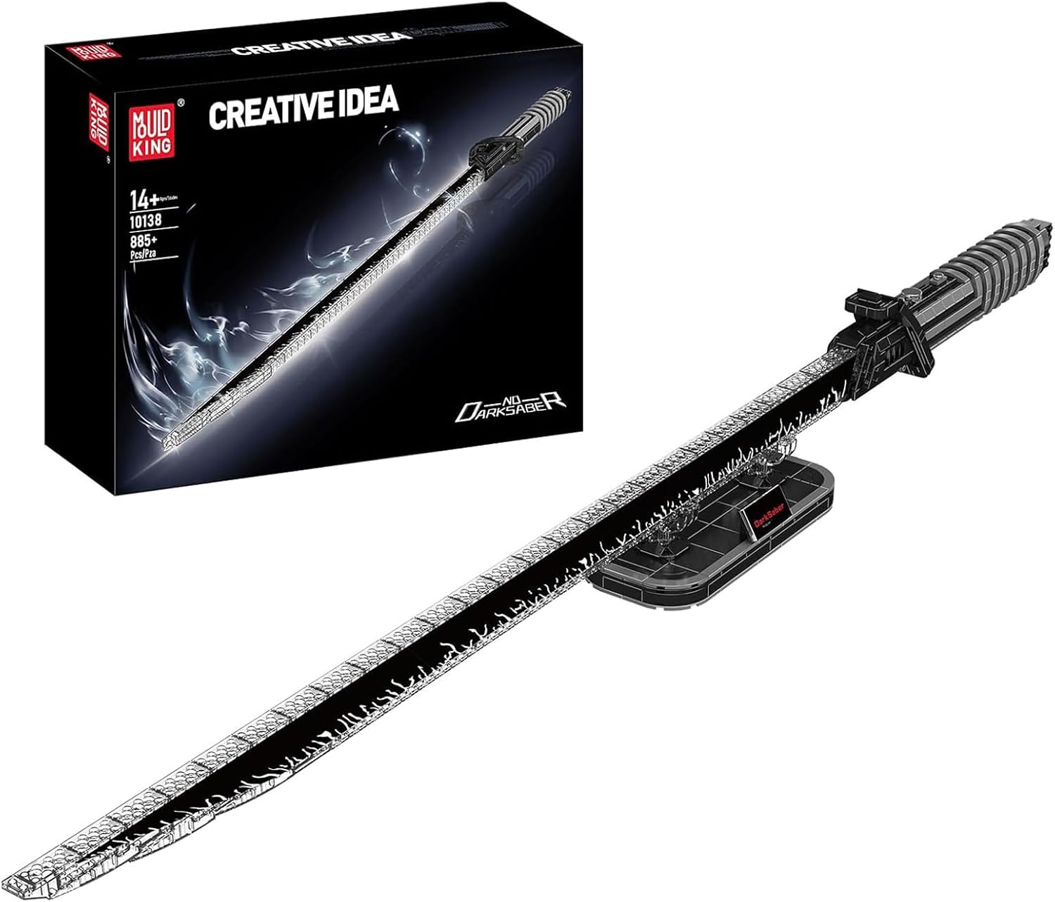 Detalle de Mould King 10138 Technik Darksaber Klemmbaustein-Bausatz mit Beleuchtung und Ständer (885+ Teile)