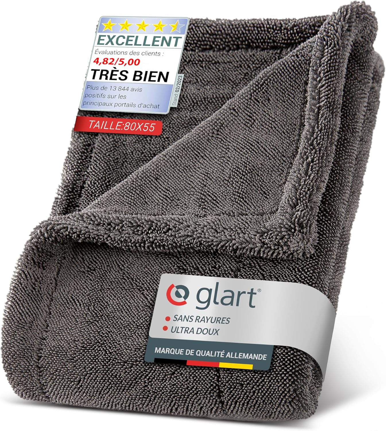 Thumbnail 3 de Glart 44TW8 Twist Serviette de Séchage Auto XXL – Chiffon de microfibre absorbant 80×55 cm