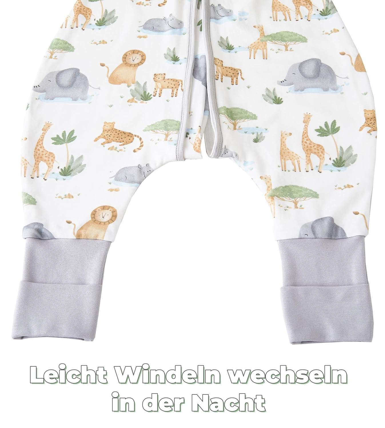 Detalle 2 de Chilsuessy Baby-Schlafsack mit Füßen im 2er-Set, 1,5 Tog – 100% Baumwolle (105–120 cm)