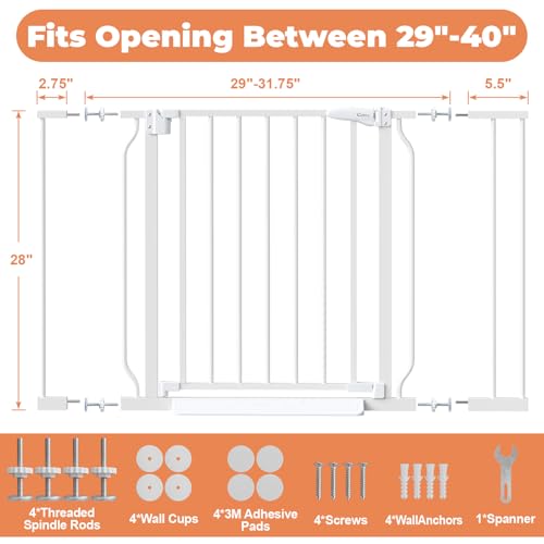 Thumbnail 4 de Cideny Baby Gate No Drilling: 29"–40" Indoor Dog Gate for Stairs & Doorways