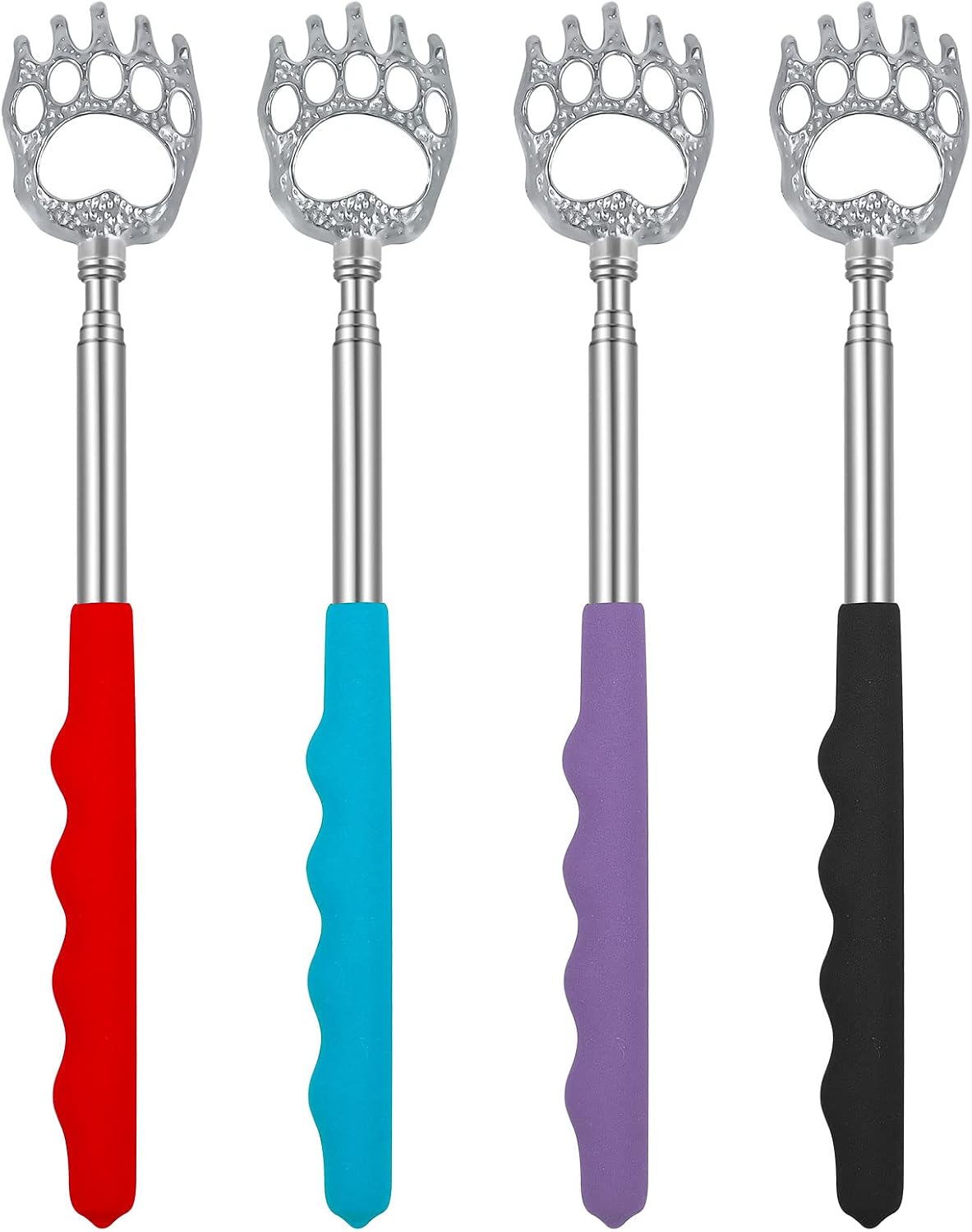 Detalle de Pimoys PMO-M001 4-Pack Telescoping Back Scratchers with Rubber Handles