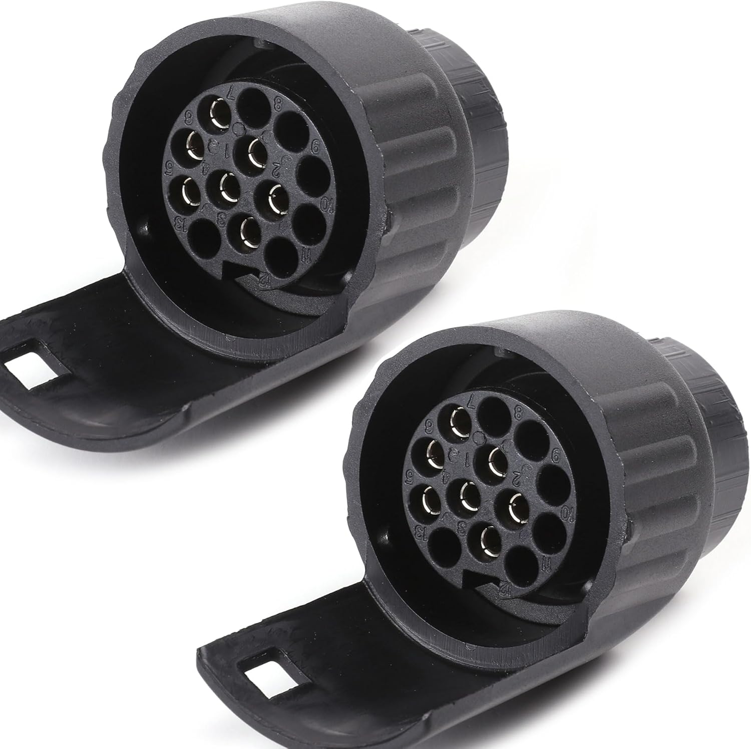 Thumbnail 6 de ETUKER 2-Piece 13 Pin Trailer Plug Waterproof (12V) with Screw Terminals