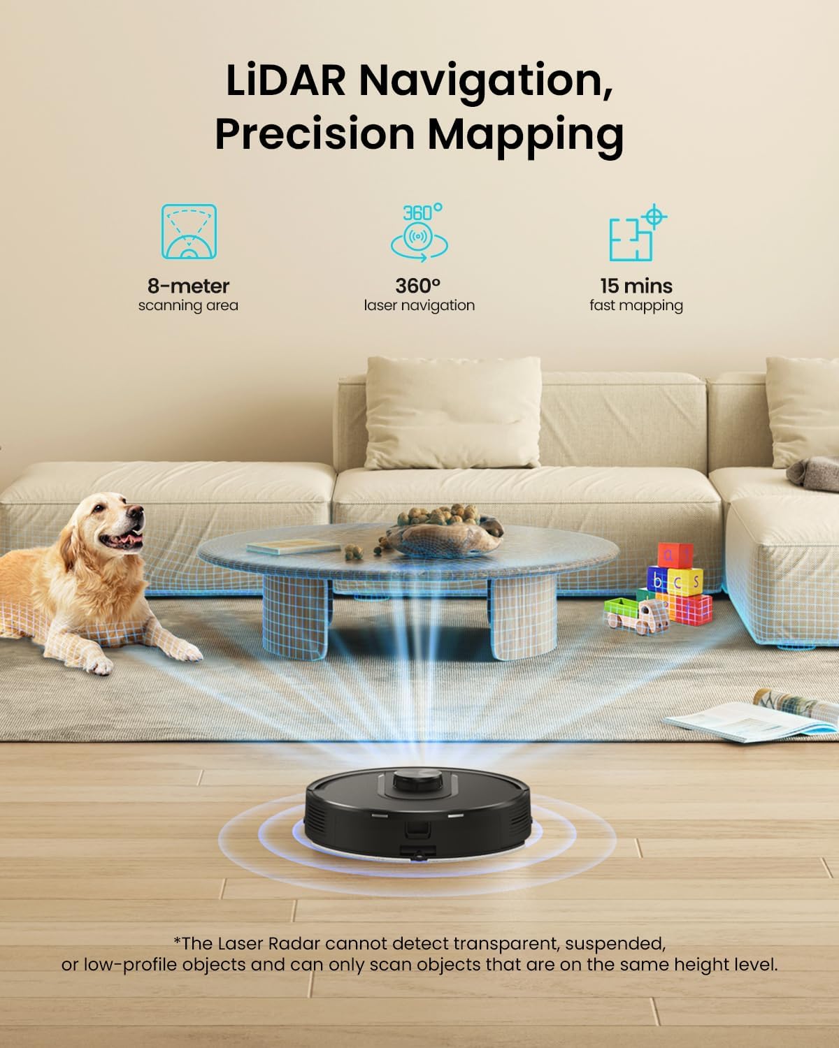 Thumbnail 2 de Vexilar Self-Emptying Robot Vacuum Cleaner with Mop, Laser Navigation and 60 Days Hands-Free Cleaning
