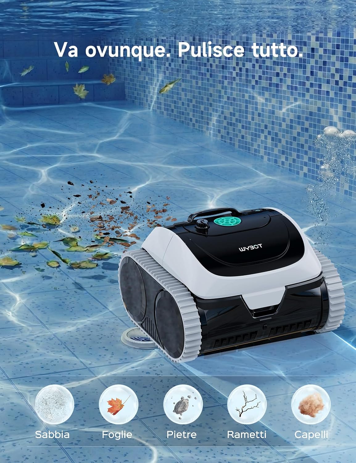 Thumbnail 4 de WYBOT C1-P: Robot Piscina Senza Fili 4-in-1 per Pareti e Fondo, NAV + App