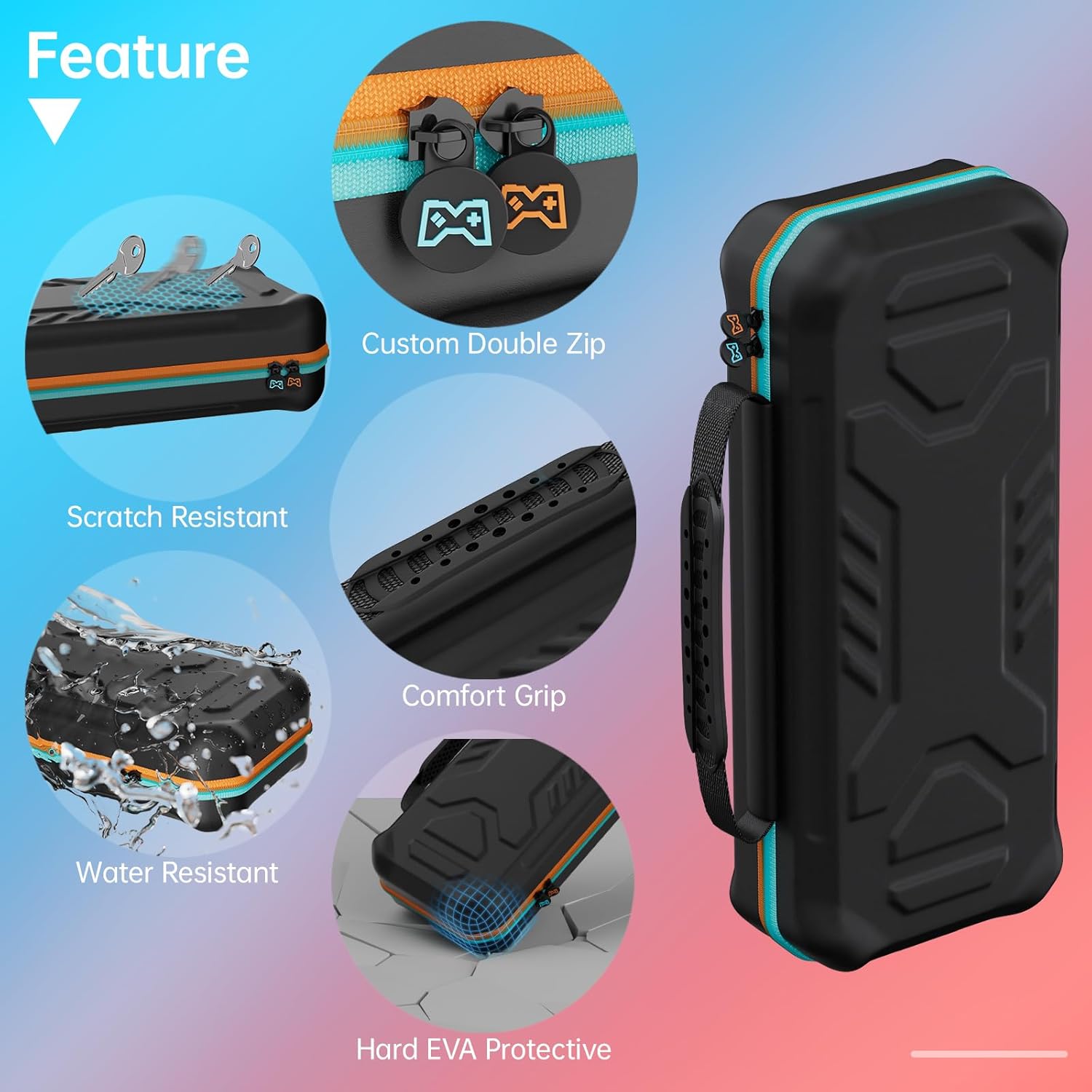 Thumbnail 3 de Hosanwell funda 13 en 1 para Nintendo Switch 2 con estuche rígido, 2 protectores de pantalla y soporte