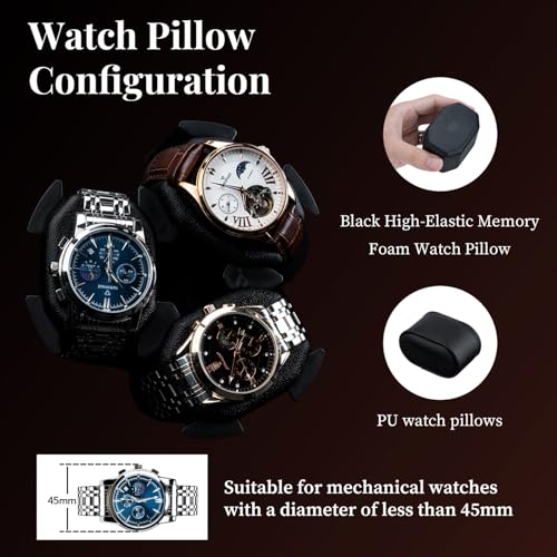Detalle de Mcbazel 6 Watch Winder with Storage — Ultra Quiet, Dual Rotor, 5 Modes and LED Display