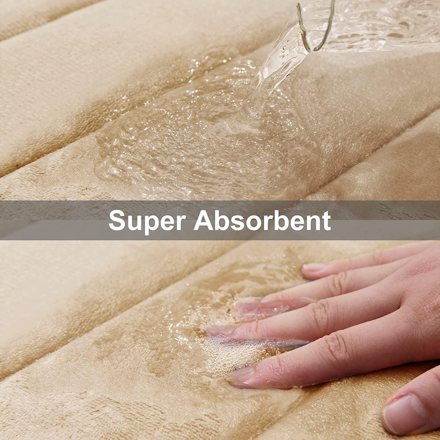 Detalle 2 de Smiry memory foam bath mat, 60 x 120 cm (extra soft, non-slip, machine-washable) – Beige