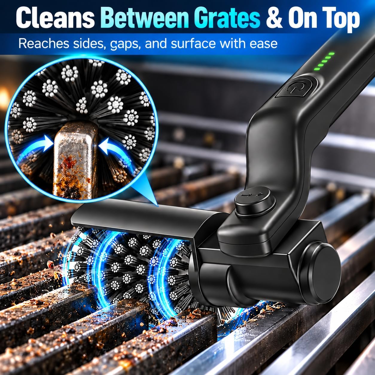 Thumbnail 3 de SWITMH Electric Grill Brush Rechargeable: 3-Speed, 180° Rotary Head, USB-C Quick Charge