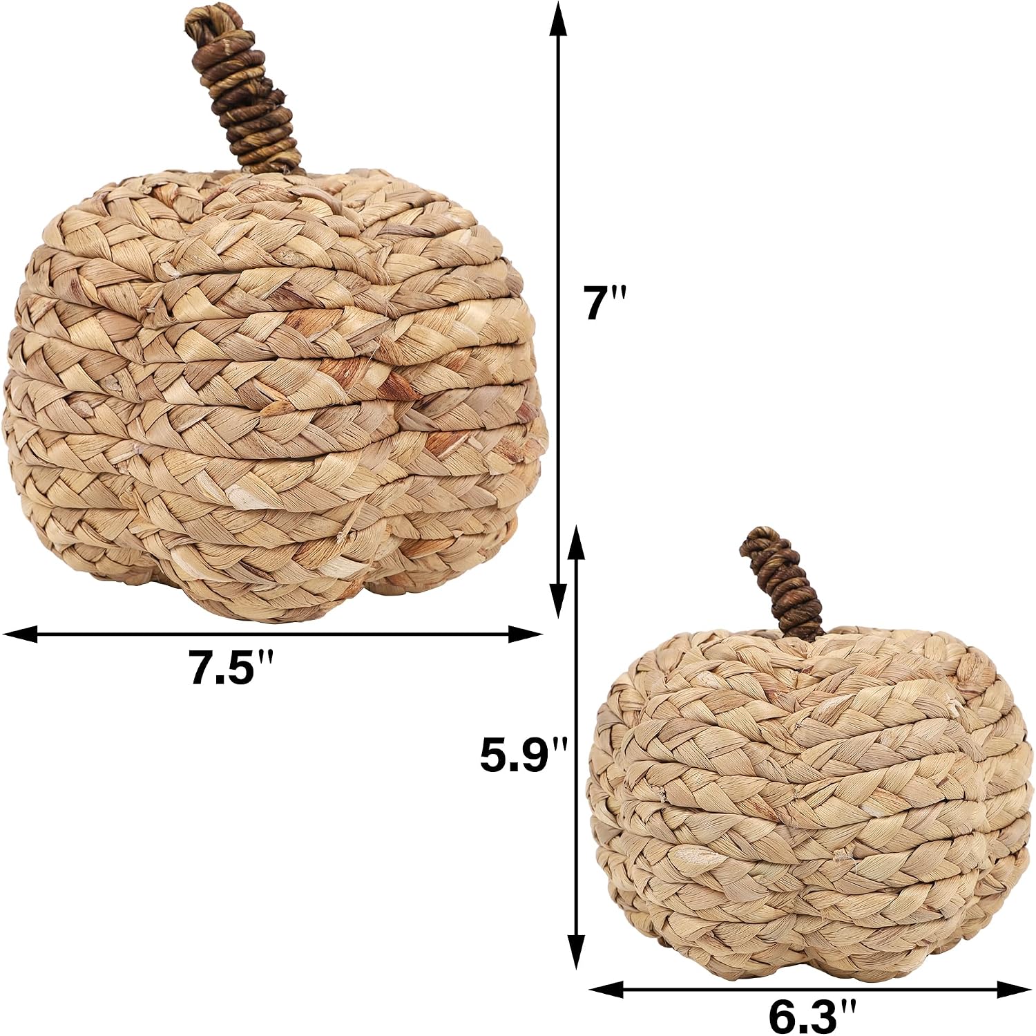 Detalle de Winemana Woven Pumpkin Decor, Cattail