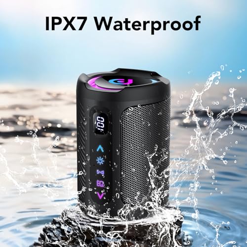 Thumbnail 6 de aowoka Altavoz Bluetooth portátil con Pantalla Digital Inteligente y luces LED