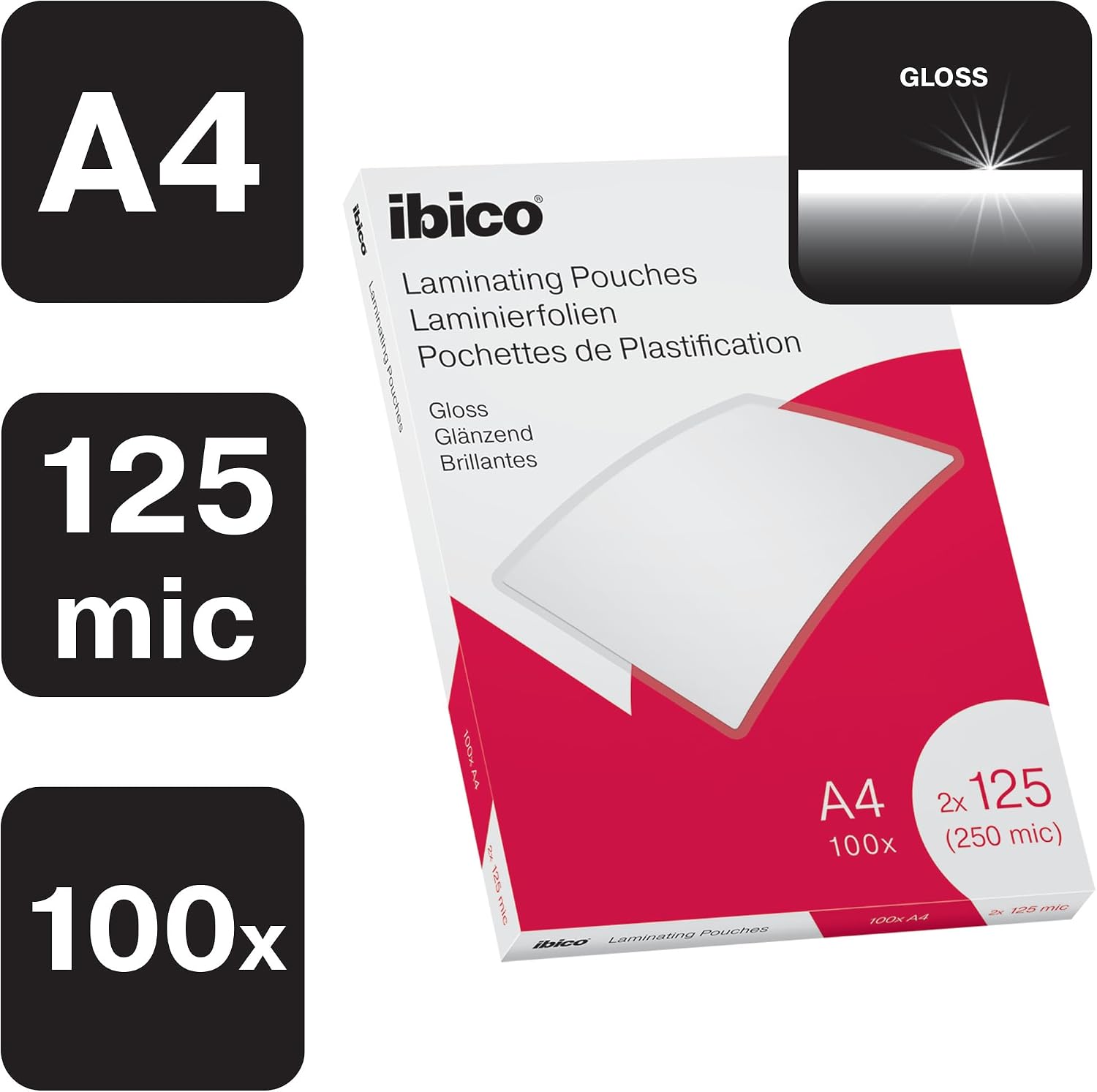Detalle 2 de Ibico 627318 Láminas A4 250 micras 📄