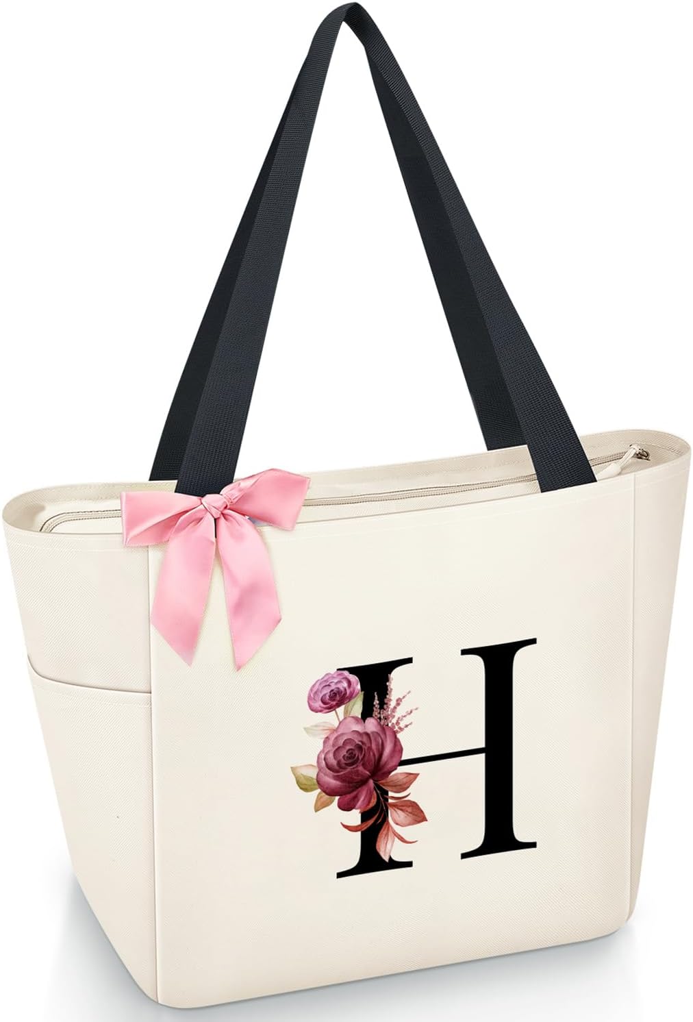 Thumbnail 6 de Vavabox Handtasche Damen A-Z Reißverschluss – Abnehmbare rosa Schleifen, personalisierte Geschenkidee
