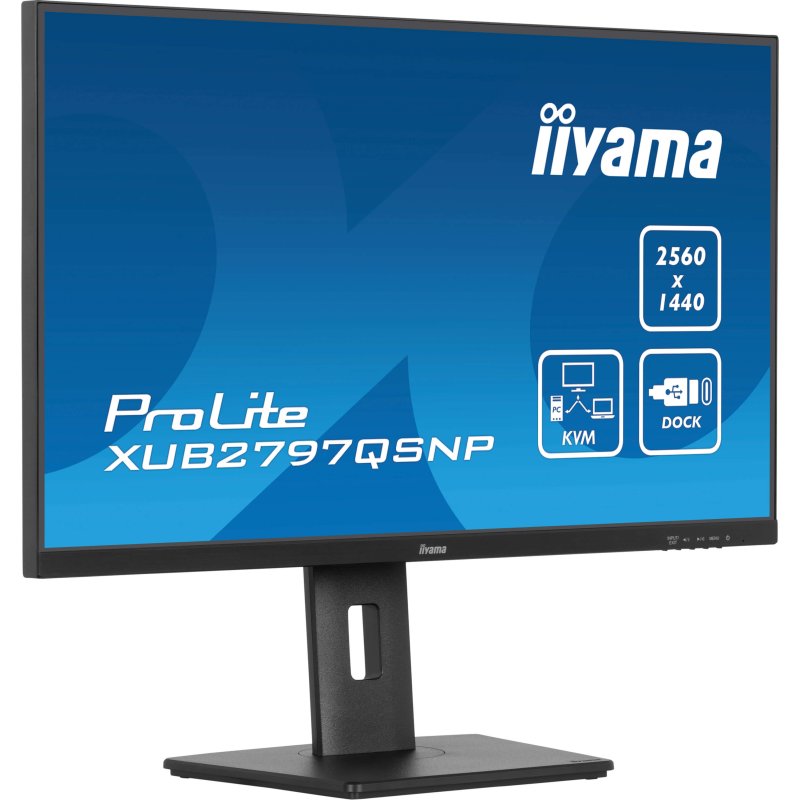 Detalle de iiyama ProLite XUB2797QSNP-B1 27" IPS QHD con USB-C DOCK, KVM y altavoces