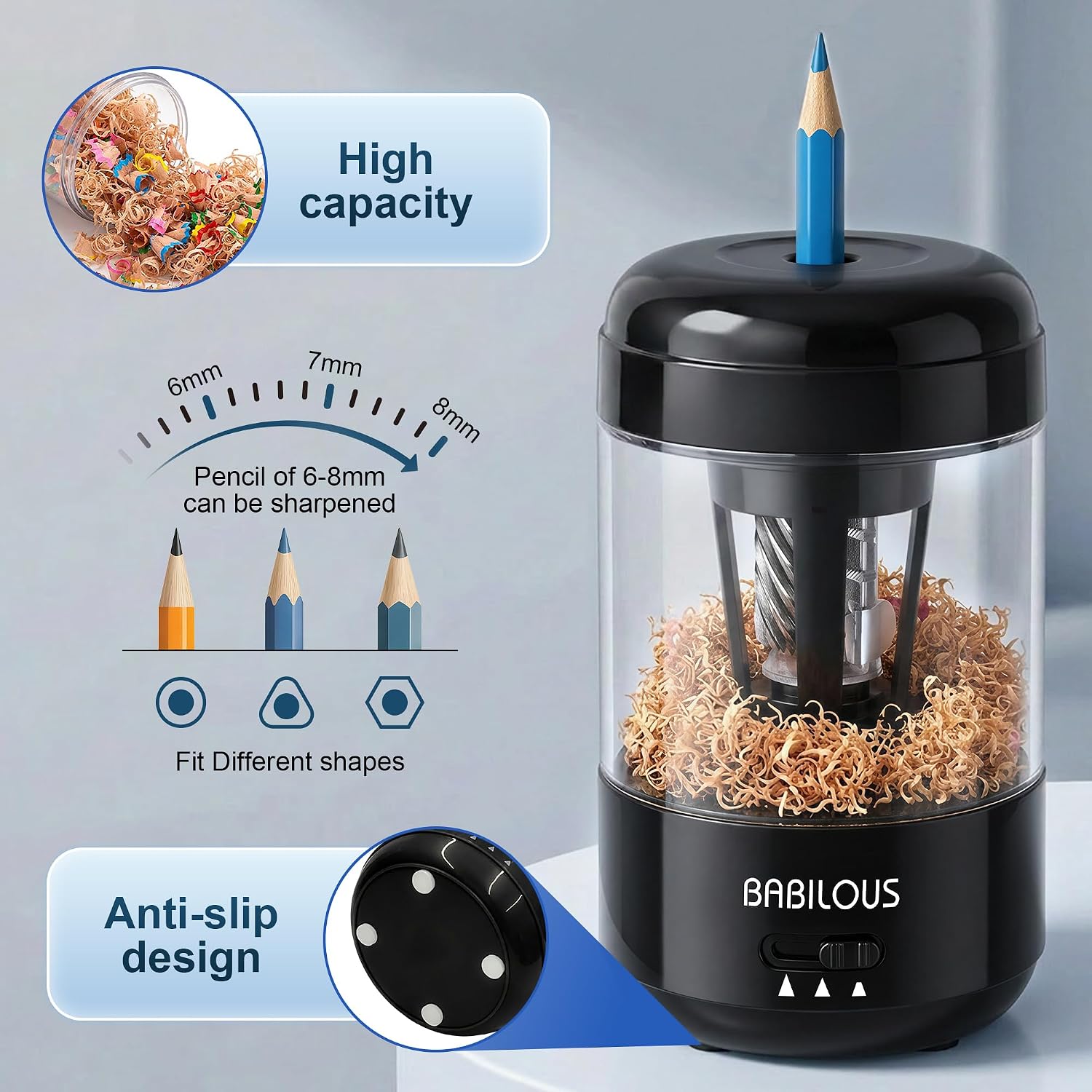 Thumbnail 5 de Babilous Electric Pencil Sharpener, USB-C Rechargeable