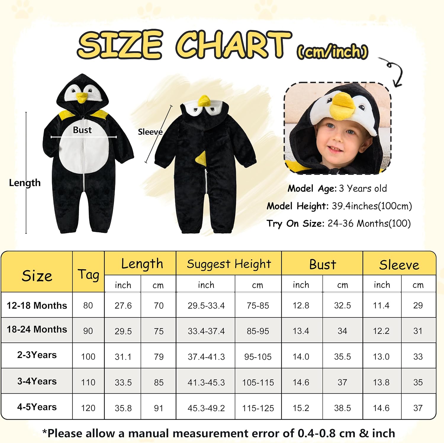 Thumbnail 4 de LOLANTA Costume Pinguino per Bambino 1-5 anni 🐧