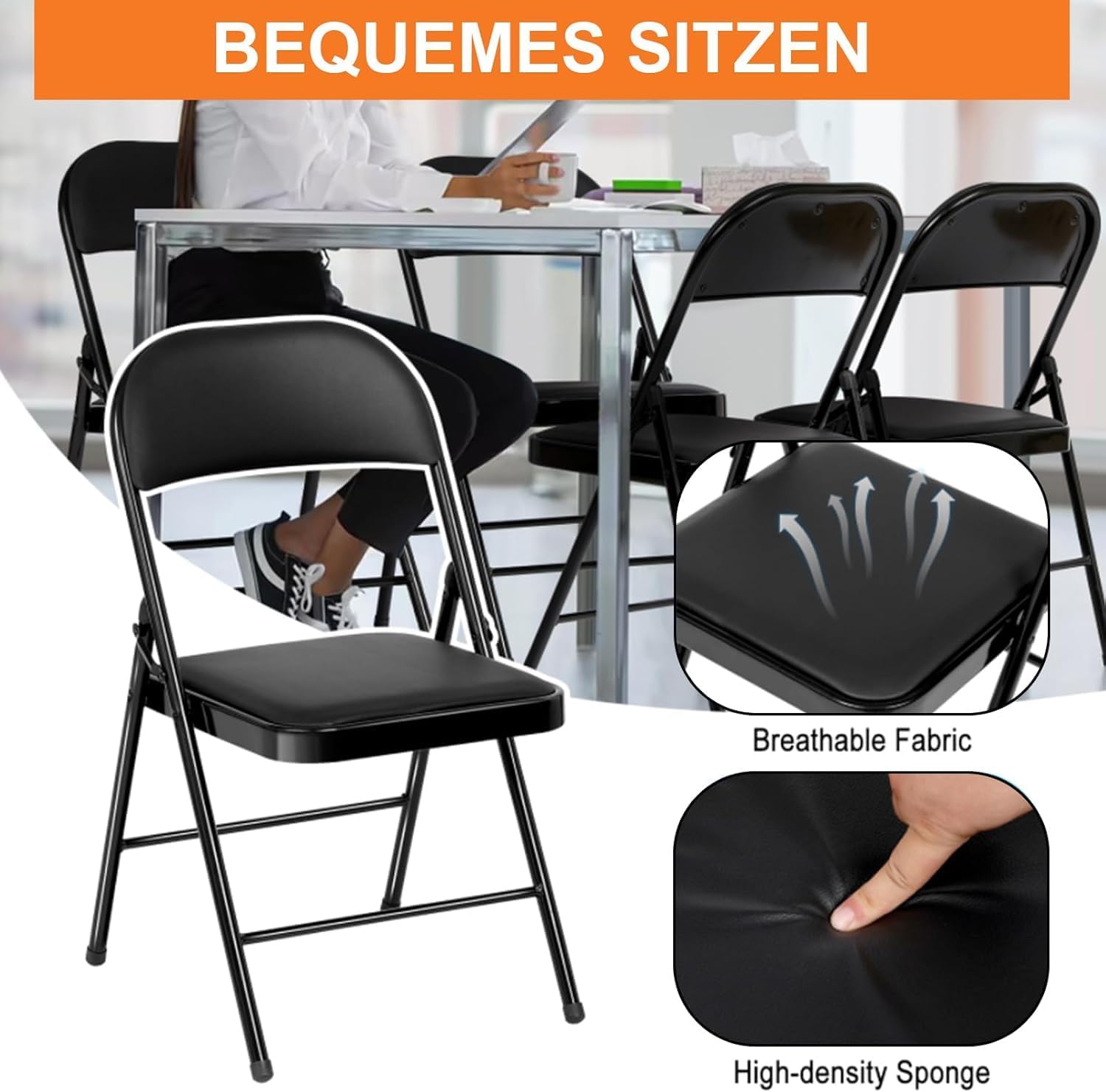 Thumbnail 4 de BULAGE Set di 2 sedie pieghevoli imbottite: comfort, robustez e versatilità per interno ed esterno