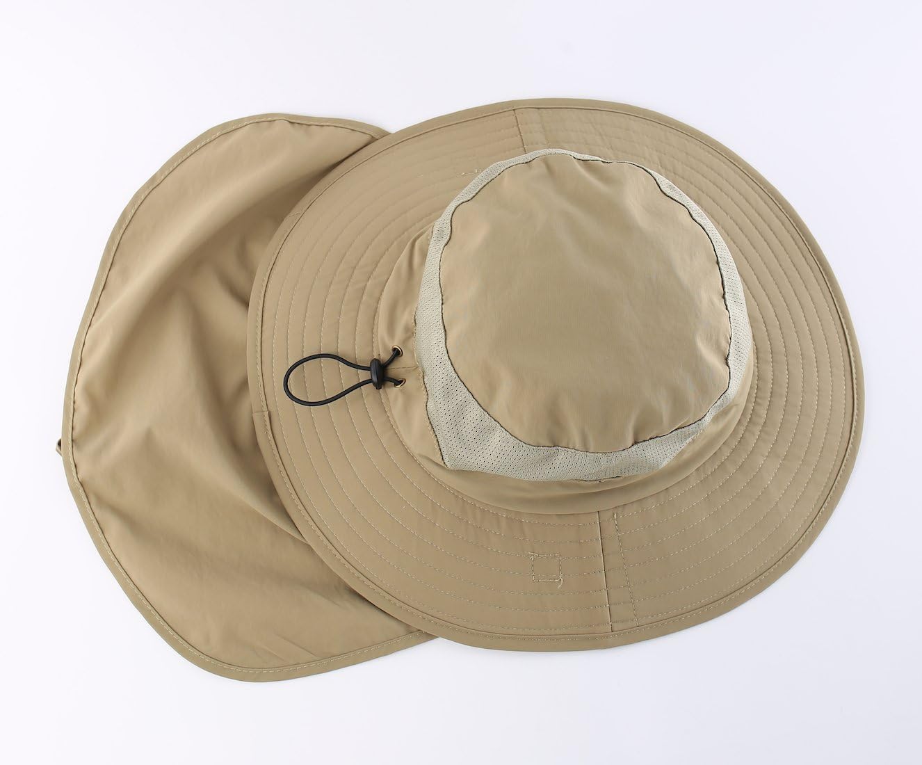 Detalle de Decentron Outdoor UPF 50+ Mesh Sun Hat with Neck Flap and Wide Brim